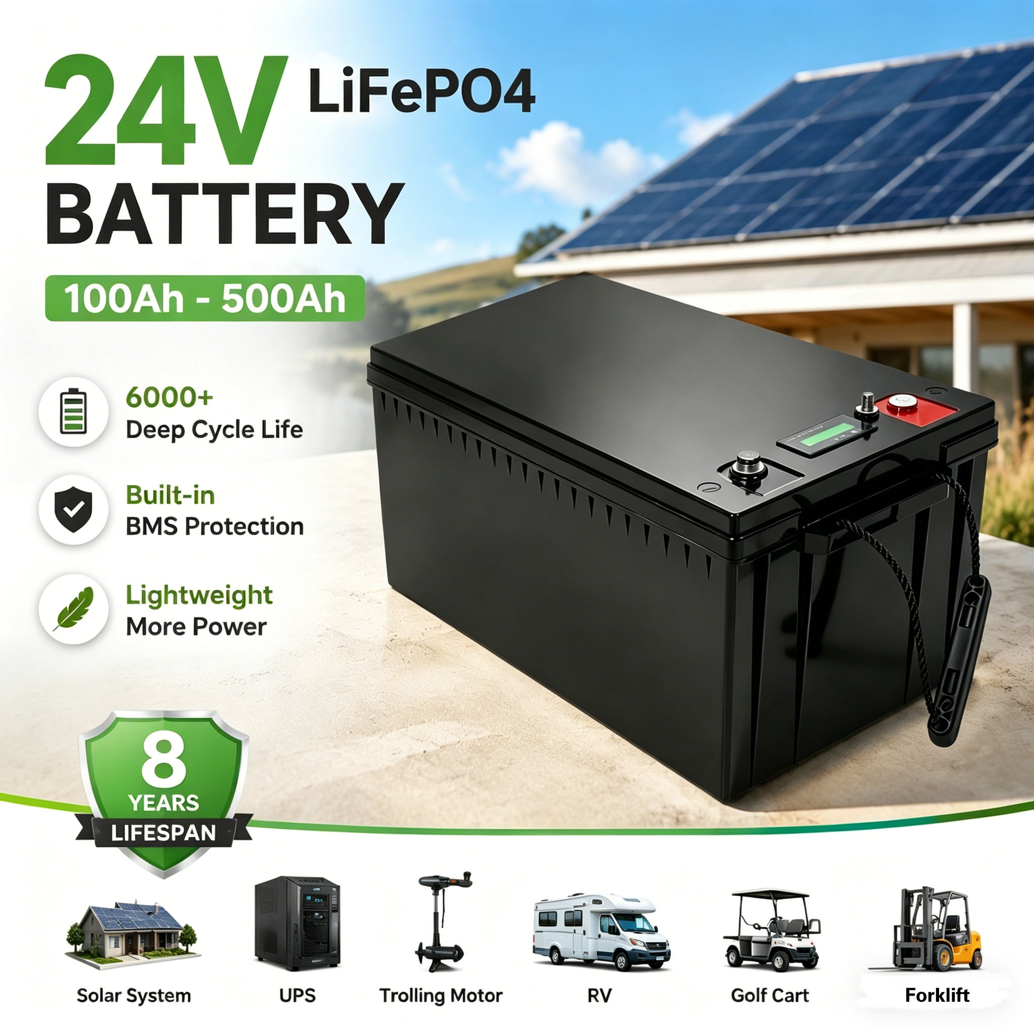 Lifepo4 Battery 24V 100Ah Trolling Motor - EM 24V 200ah Lifepo4 Battery 100Ah