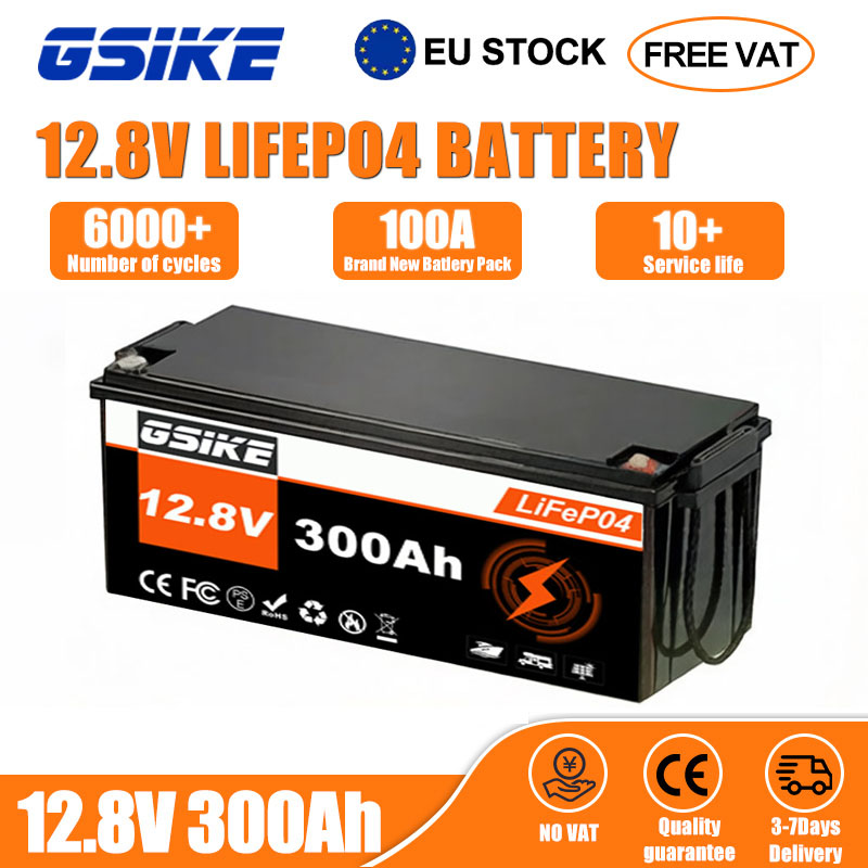 Lifepo4 Battery 12V 100Ah - GSIKE 12V Lithium LifePO4 Battery 300AH