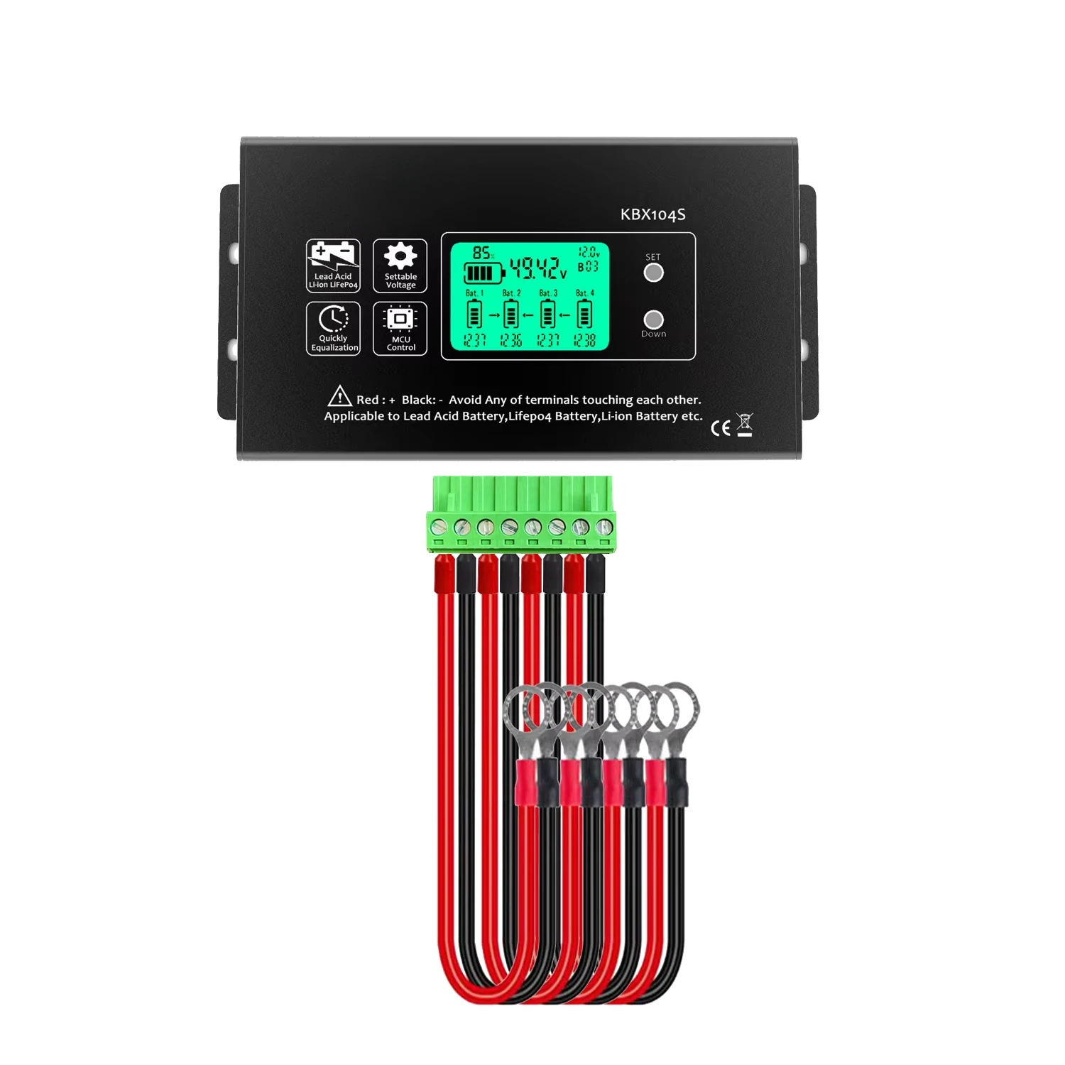 Battery Balancer 4S 12V Active Equalizer - Battery Equalizer 10A KBX104S 4x12V LCD