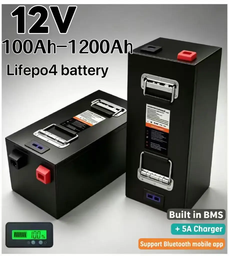 12V 100Ah Lifepo4 Bluetooth Bms - Batería de litio LiFePO4 12V gran