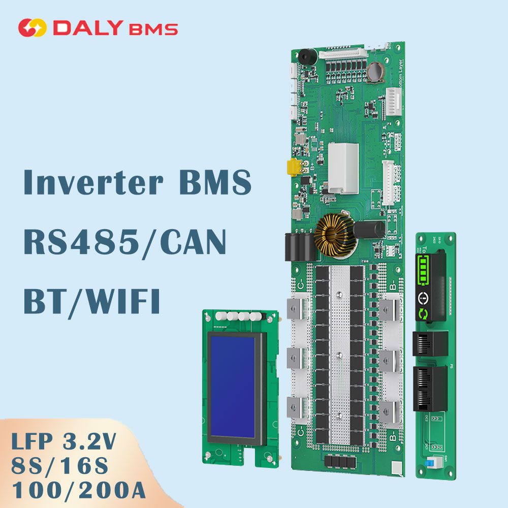 Smart Bms 16S 48V 200A Bluetooth - Daly Smart Inverter BMS 8S 16S