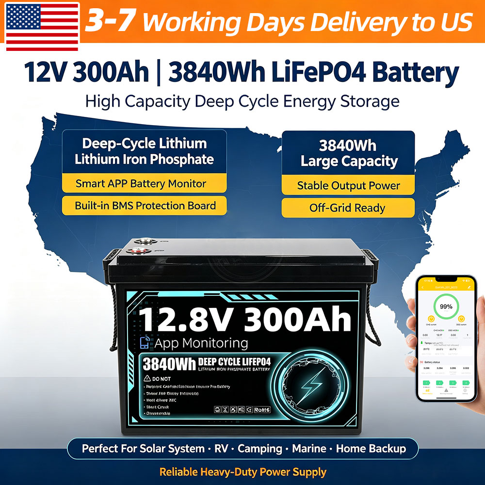 Lifepo4 12V 300Ah Deep Cycle - Grade A 12V 300Ah LiFePO4 Battery,