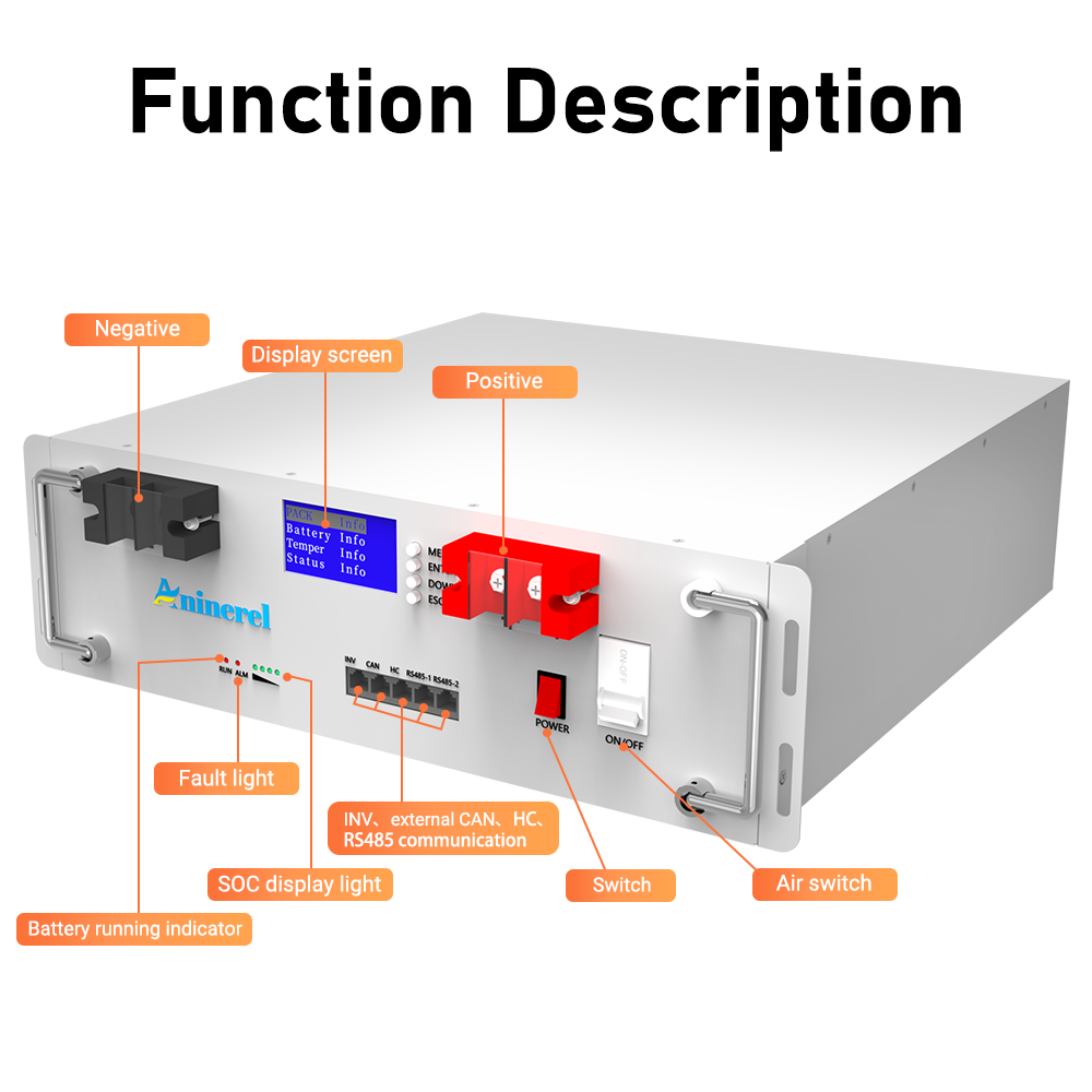 Aninerel 51.2V 48V 100AH Serve - Lifepo4 48V 100Ah Server Rack 评论和价格