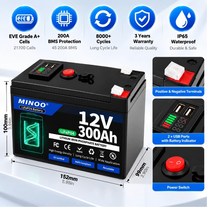 12V 300Ah LiFePO4 Battery 8000 - Lifepo4 12V 300Ah Deep Cycle 评论和价格