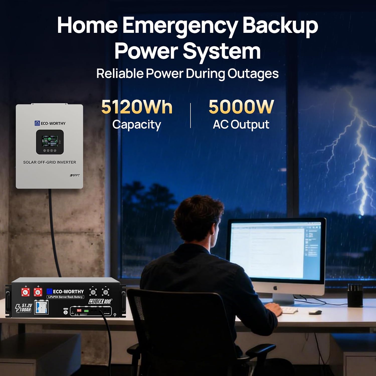 48V Home Backup Power, 5120Wh  - Lifepo4 48V 100Ah Server Rack 评论和价格