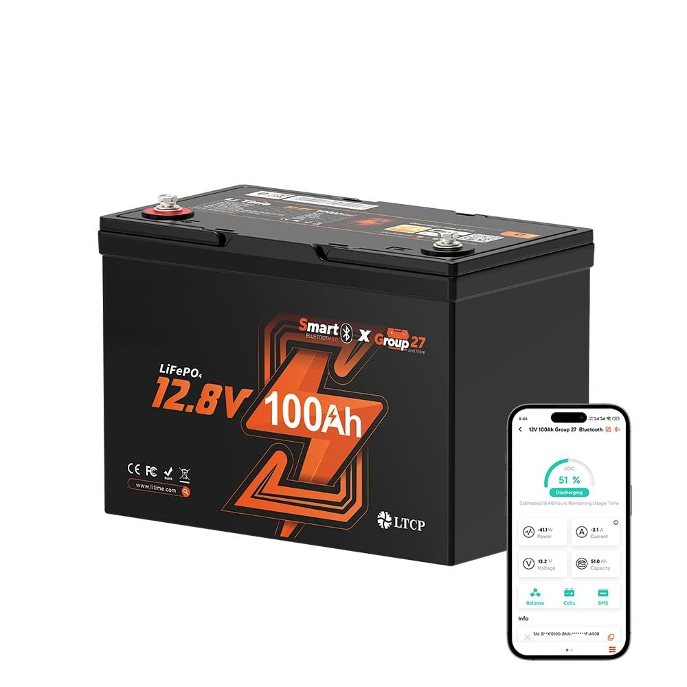 12V 100Ah LiFePO4 Battery, Gro - 12V 100Ah Lifepo4 Bluetooth Bms 评论和价格