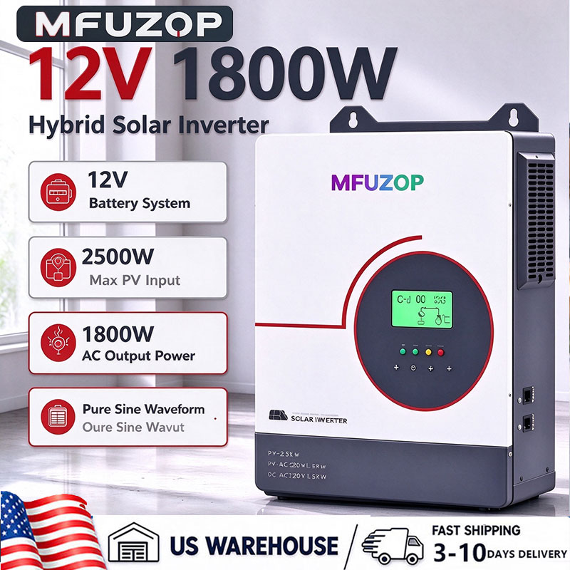 MFUZOP 1800W 12V Hybrid Solar  - Lifepo4 Battery 12V 100Ah 评论和价格