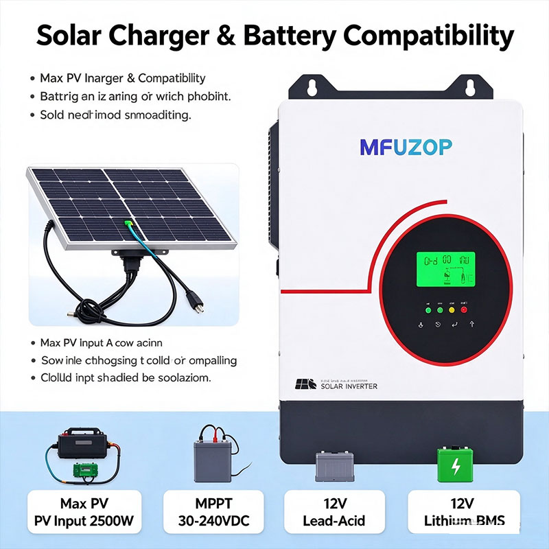 MFUZOP 1800W 12V Hybrid Solar  - Lifepo4 Battery 12V 100Ah 评论和价格