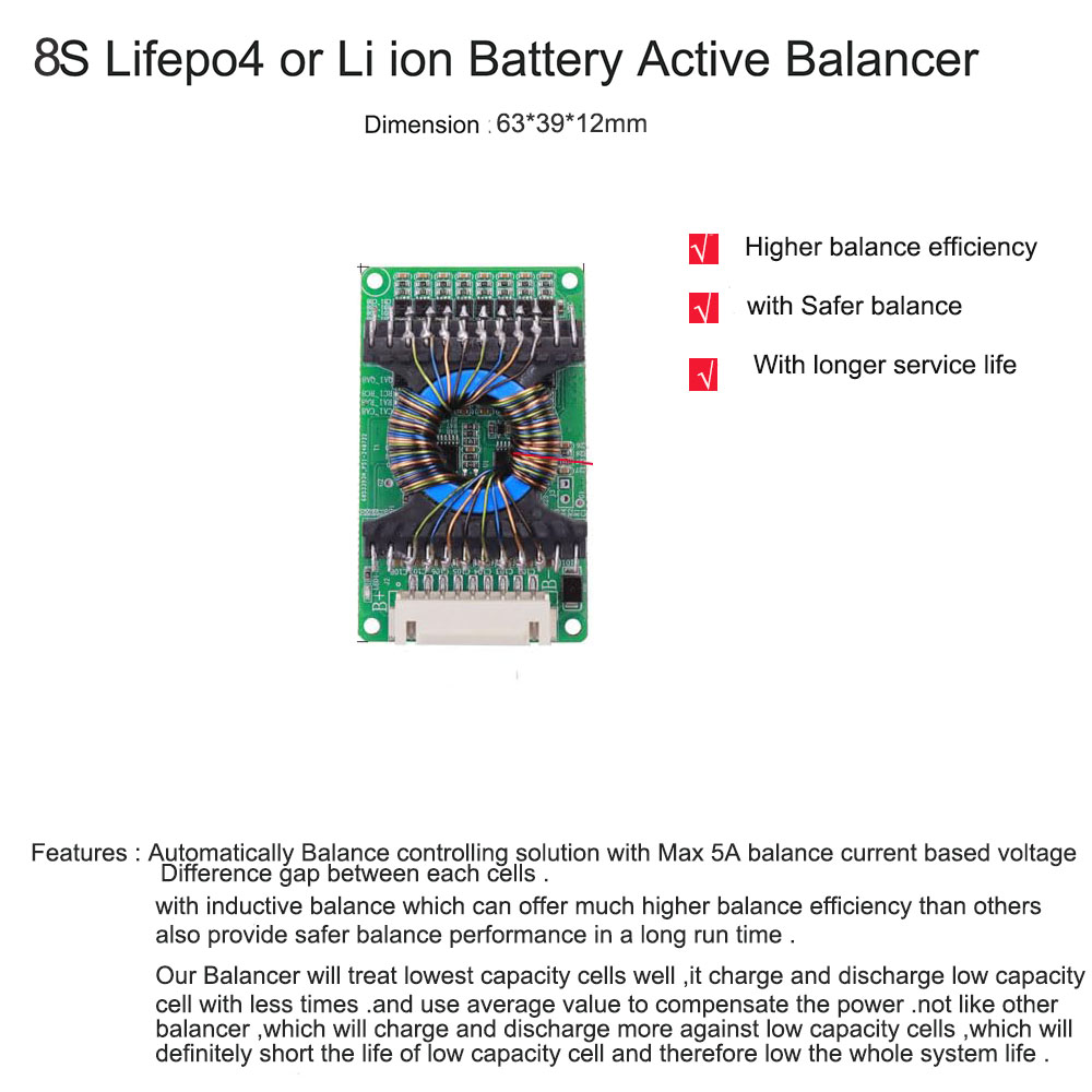 12V 36V 48V 60V 72V lifepo4 or - Battery Balancer 4S 12V Active Equalizer 评论和价格