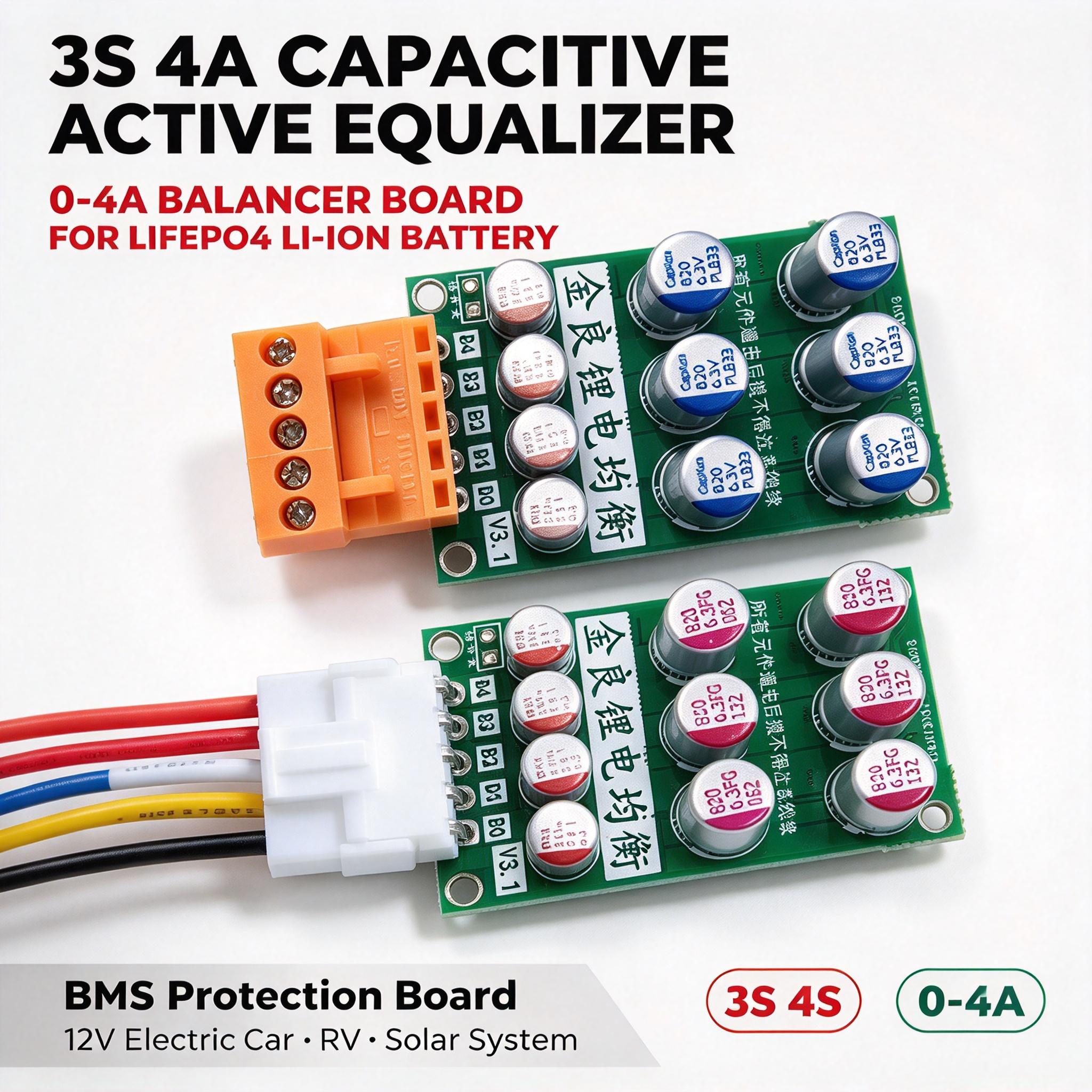 DYKB 3S 4S 0-4A Capacitive Act - Battery Balancer 4S 12V Active Equalizer 评论和价格