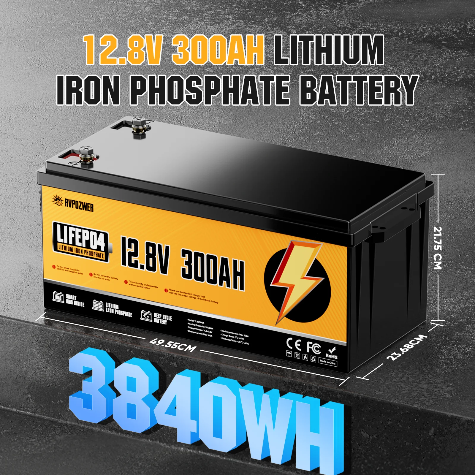RVPOZWER 12V 300Ah 3840Wh Lith - Lifepo4 12V 300Ah Deep Cycle 评论和价格