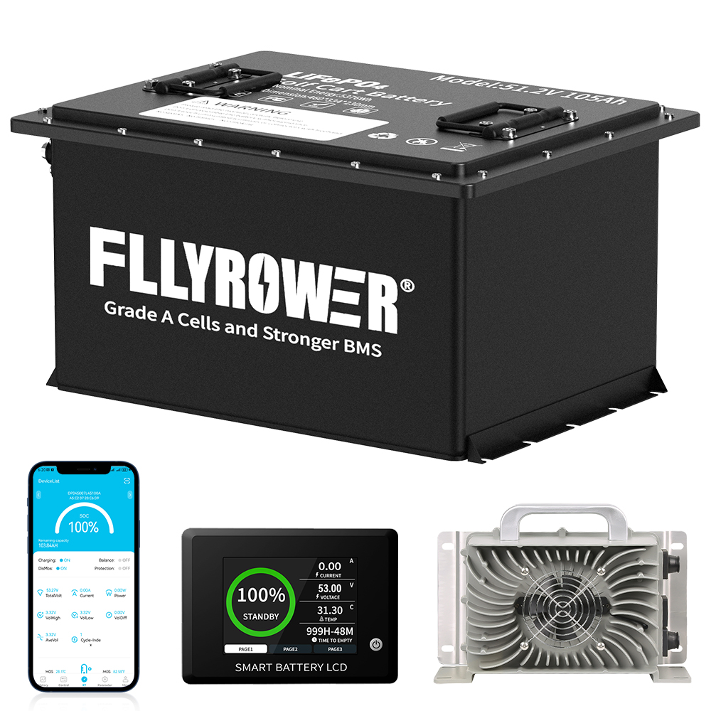 FLLYROWER 48V 105Ah Golf Cart  - Lifepo4 Charger 48V 20A 评论和价格