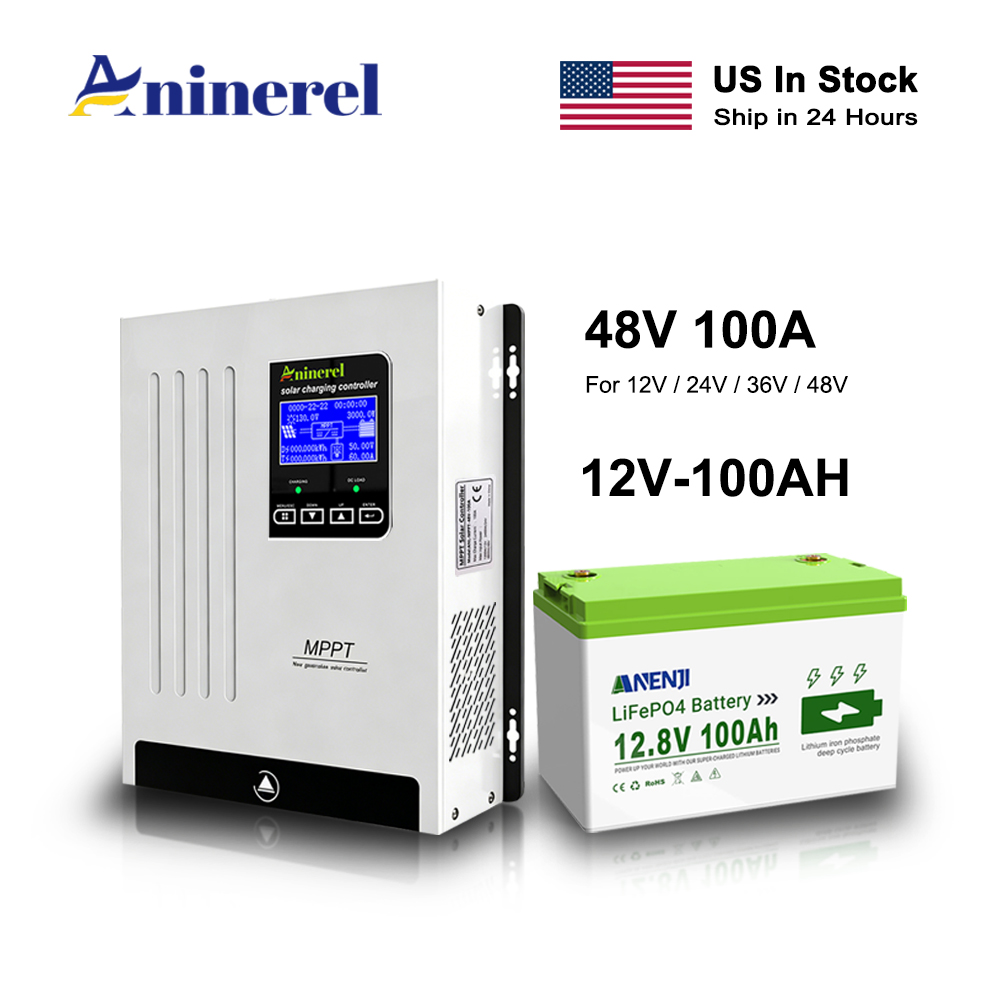 Aninerel 100A Solar Charge Con - Lifepo4 Battery 12V 100Ah 评论和价格