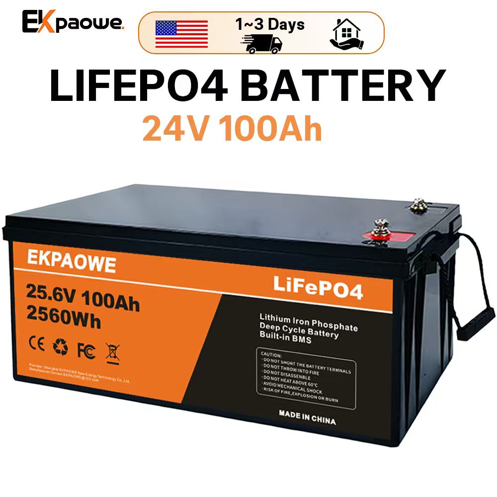 EKPAOWE 24V 25.6V 100AH LiFePO - Lifepo4 Battery 24V 100Ah Trolling Motor 评论和价格