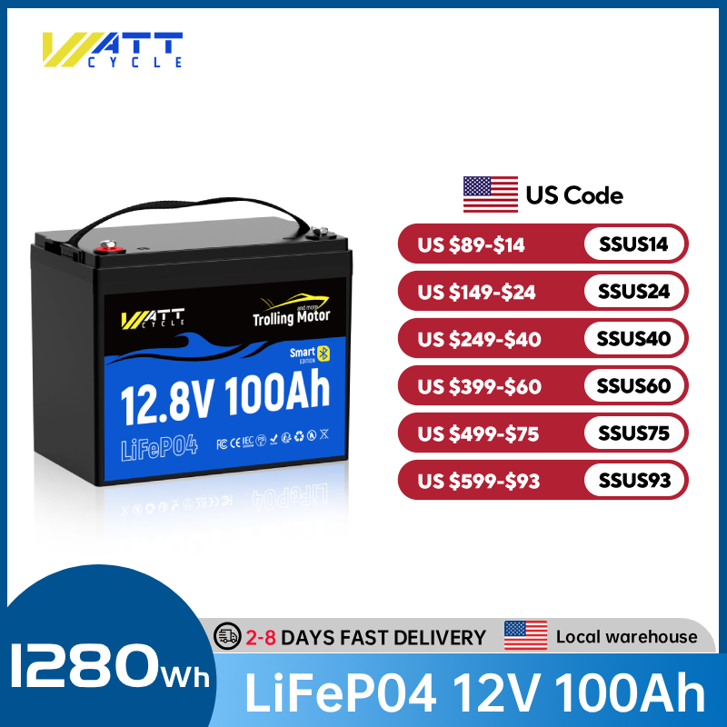 Wattcycle 12.8V 100Ah 120A BMS - 12V 100Ah Lifepo4 Bluetooth Bms 评论和价格