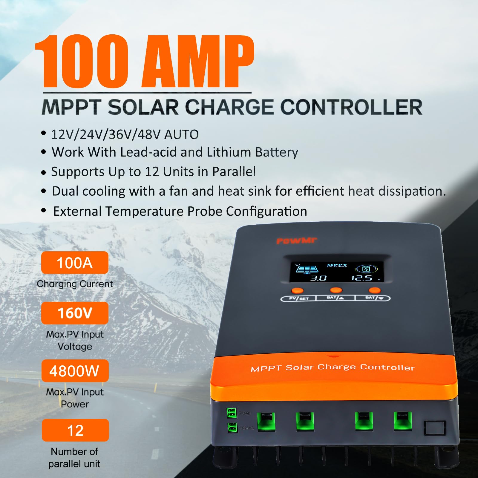 PowMr 100A MPPT Solar Charge C - Lifepo4 Battery 36V 100Ah 评论和价格