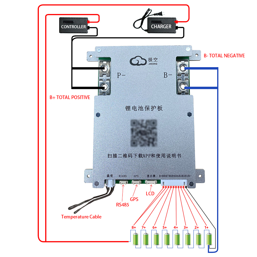 JK BMS 200A JK-B2A8S20P JKBMS  - Lifepo4 Battery 24V 200Ah 评论和价格