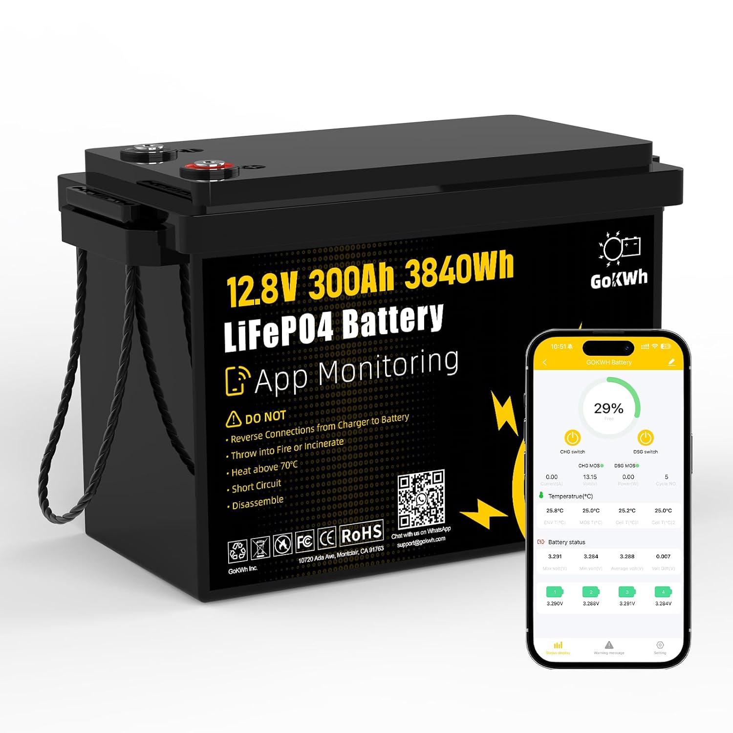 12V 300Ah LiFePO4 Battery with - Lifepo4 12V 300Ah Deep Cycle 评论和价格