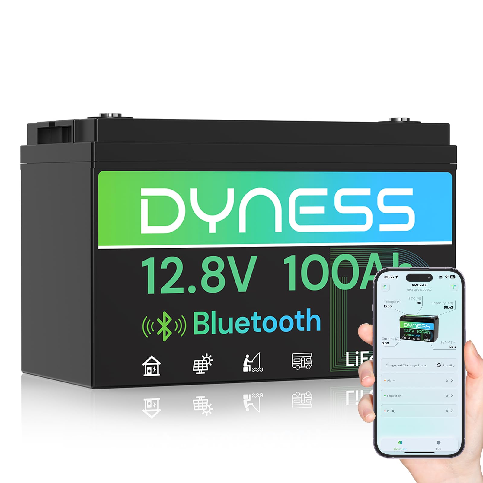 12V 100Ah Bluetooth LiFePO4 Ba - 12V 100Ah Lifepo4 Bluetooth Bms 评论和价格