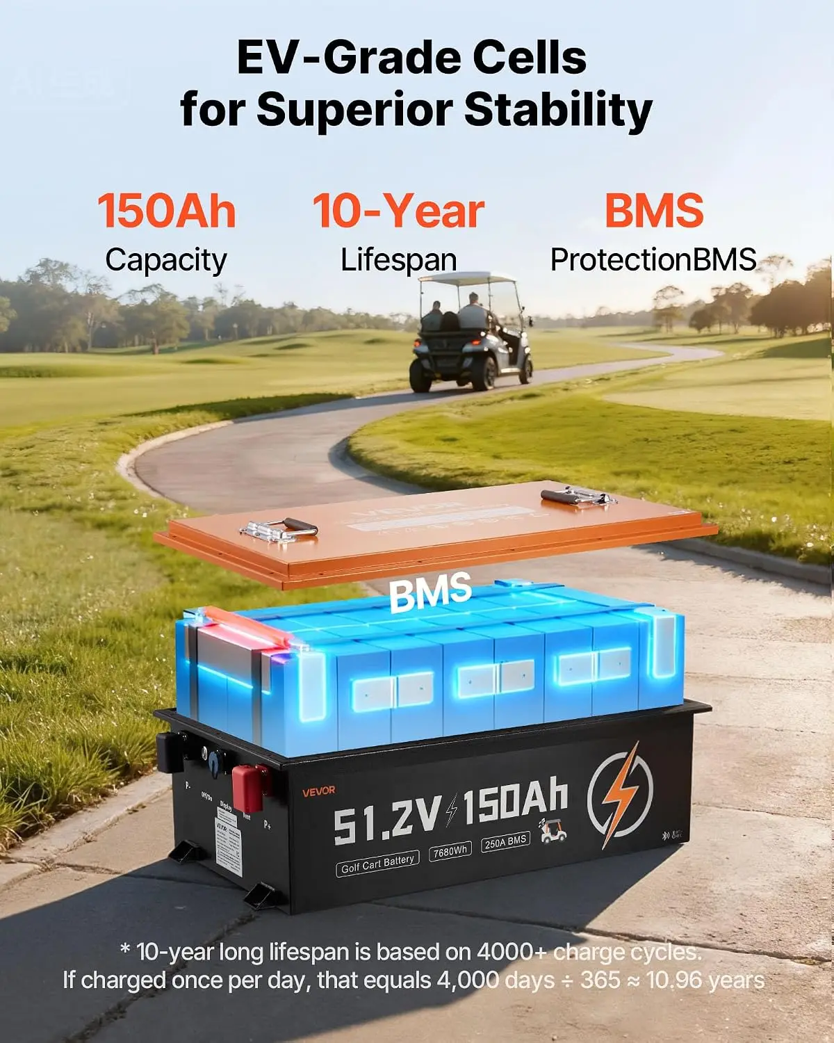 48V (51.2V) 150AH Lithium Golf - Lifepo4 Charger 48V 20A 评论和价格